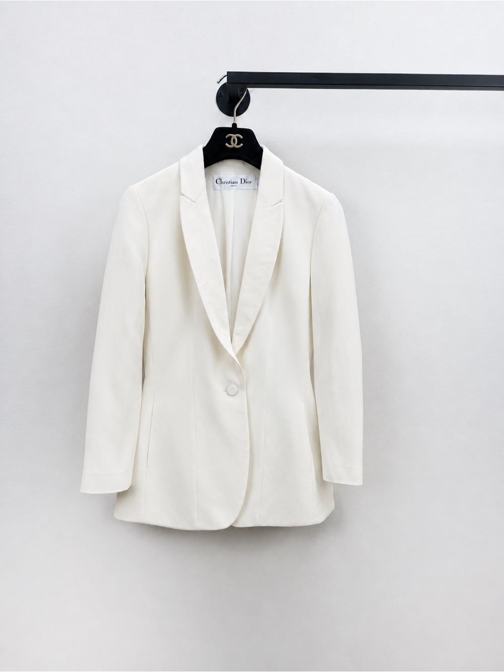 Dior White Single-Button Tailored Blazer